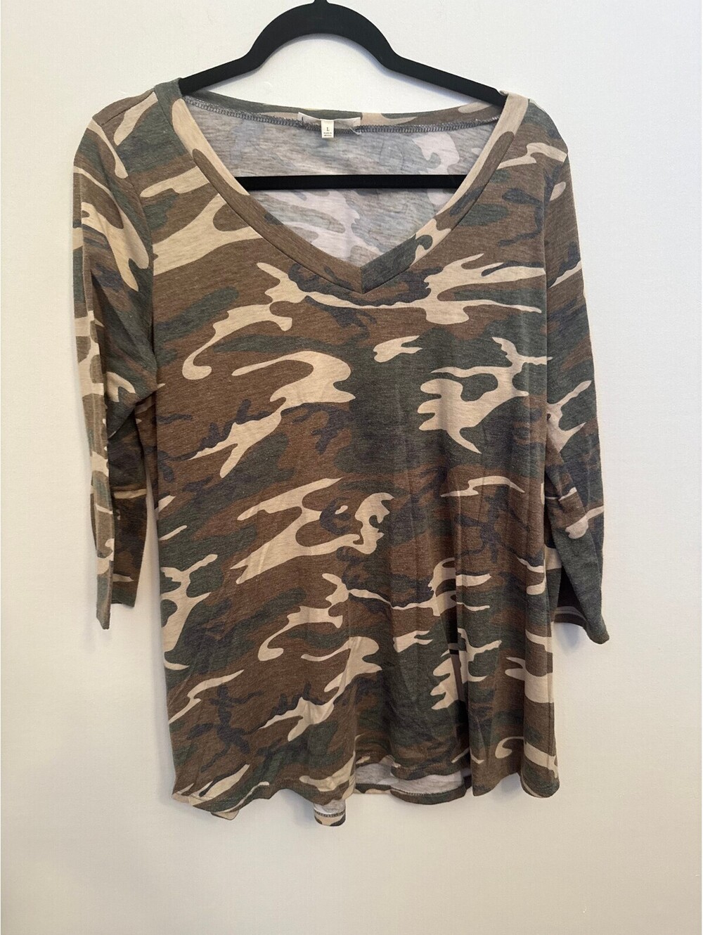Andrée by Unit brown camouflage 3/4 sleeve top